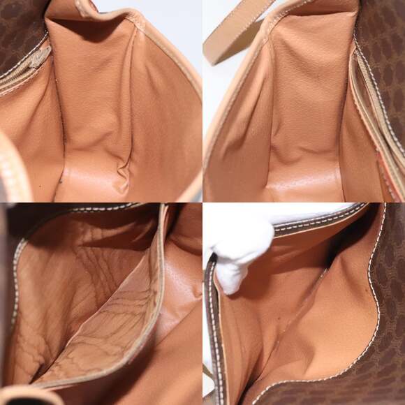 CELINE Macadam Canvas Shoulder Bag Pvc Leather Brown Gold - Picture 12 of 12